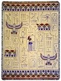 Pharaoh's Watch Egyptian Ancient Egypt Cotton Throw Blanket Rug Afghan