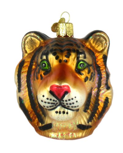 Old World Christmas Tiger Head Glass Holiday Ornament