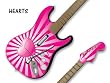 Rock Band Guitar Skin, Fits Xbox 360 / PS3 (Stratocaster Guitar) Pink Hearts