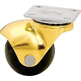 Antique Casters Wheels:1-9/16'' Brass Ball Casters Plate Mount (4 per Pack)