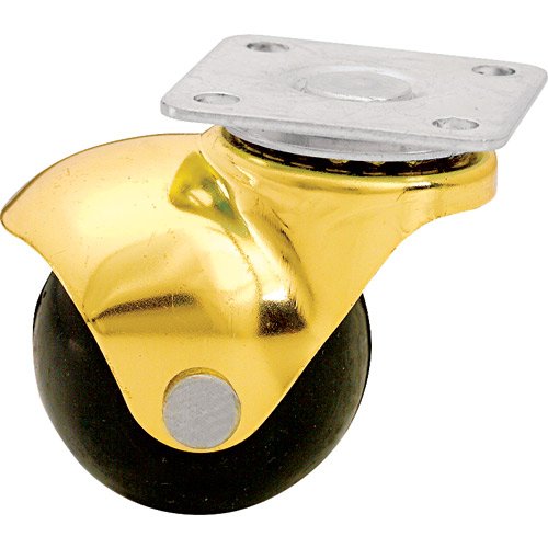 Antique Casters Wheels:1-9/16'' Brass Ball Casters Plate Mount (4 per Pack) Images