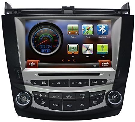 CarSong 8 inch HD Car DVD Player With GPS Navigation For 2003-2007 Honda Accord Dual Zone Double Din In Dash Multimedia Audio Stereo Video System Support Bluetooth iPOD USB SD RDS FM AM Touch Screen