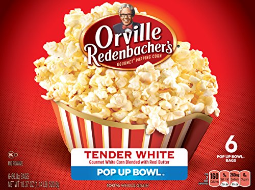 Orville Redenbacher's Gourmet White Popcorn Pop Up Bowl, 3.06oz bags, 6 Count (Pack of 6)