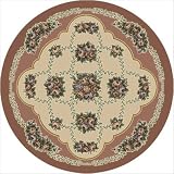 Signature Carved Clarabelle Opal Coral Antique Round Rug