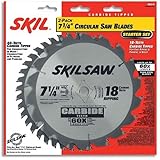 SKIL 75312 7-1/4-Inch Saw Blade Combo Pack with 18 Tooth Crosscutting and Ripping Blade and 40 Tooth Finishing Blade