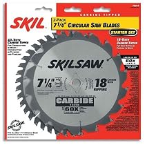 Skil 75312 7-1/4-Inch Saw Blade Combo Pack with 18 Tooth Crosscutting and Ripping Blade and 40 Tooth Finishing Blade