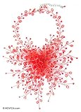 Crystal choker, 'Crimson Coral Blossom' 1 W 15.4 L