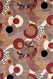 2'3 x 3'3 KAS Pellagio Circles - 7807 - Sage-Ruby Rectangular