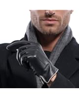 MATSU Luxury Men Winter Warm Lambskin Leather Gloves M1006