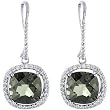 14K White Gold Prasiolite and Diamond Earrings