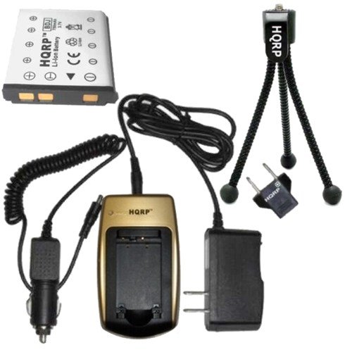 HQRP KIT: Battery and Battery Charger for Olympus Stylus 780, 790 SW, 820, 830, 840, 7010 Digital Camera Replacement plus Black Mini Tripod