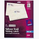 Avery 8985 3/4inx2-1/4in Silver Foil Mailing Labels for Inkjet Printer