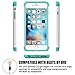 iPhone 6S Case,EC™ [Shockproof] Apple iPhone 6S Case, Heavy Duty Dual Layer Hybrid Stud Rhinestone Bling Protection Cover Case for Apple iPhone 6S / 6 (A White+Turquoise)