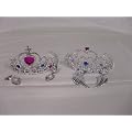 Prinzessinnen Krone, 2-er Set Glitzer Diadem mit Ohrclips, f�r Kinder, silberfarben
