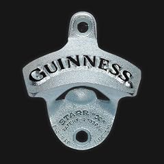 GUINNESS BLACK WALL MOUNTED BOTTLE OPENER