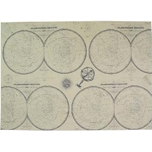 Celestial Maps Planispheres Celestes French Poster Decoupage Wrap 20 x28"