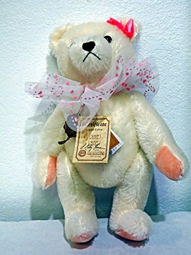 Hermann Teddy Original 'ANGELICA' 13 inches White #198 of 500. Signed by G.G. Hermann 1990 100% Mohair