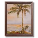 Tropical Light Palm Tree Wall Decor Picture Framed Art Print