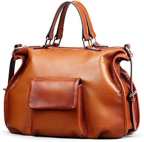 QISHI YUHUA WB Womens Personalized Fashion Red-brown First Layer Of Leather Handbag shoulder bag diagonal package