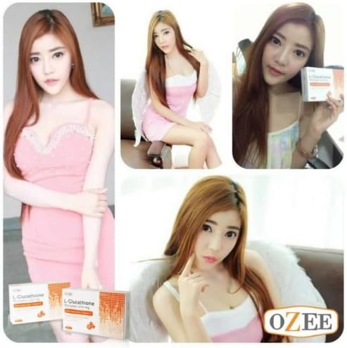 (Pack of 2) Ozee L-Glutathione 1200 Mg. Alpha Lipoic + Vitamin C Contains Glutathione from Japan (Free Orange Lip Care : 4 Pieces) Dietary Supplements for White and Bright Skin 40 Capsules