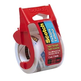 3M 341 Scotch Clear Packaging Tape, 2-Inch x 800-Inch, 6-Pack