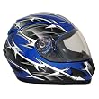 Motorcycle Full Face Helmet DOT - Spikes Blue (Medium)