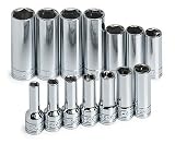 SK 1854 14 Piece 3/8-Inch Drive 6 Point 6-Millimeter to 19-Millimeter Deep Socket Set