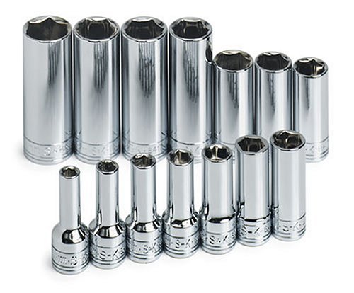 SK 1854 14 Piece 3 8 Inch Drive 6 Point 6 Millimeter to 19 Millimeter Deep Socket Set