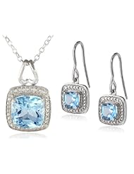 Sterling Silver Earrings and Pendant Necklace Jewelry Set