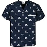 Scrub Dudz Dallas Cowboys Printed Scrub Top Medium