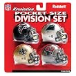 NFC South Division (4pc.) Revolution Style Pocket Pro NFL Helmet Set by Riddell