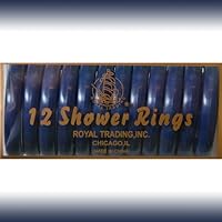 NAVY 12-Piece Plastic Shower Curtain Rings. Snap-lock.