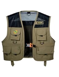 Sports: Lucky Bums Kids Fishing and Adventure Vest, Tan, Large - Barking Basics