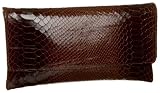 Jalda Embossed Anaconda Leather Brief Clutch