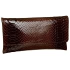 Jalda Embossed Anaconda Leather Brief Clutch