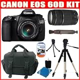 Canon EOS 60D 18 MP CMOS Digital SLR Camera with 3.0-Inch LCD and EF-S 18-55mm f/3.5-5.6 IS Autofocus Lens + EF 75-300mm f/4.0-5.6 III Autofocus Lens + 16GB Deluxe Kit Reviews