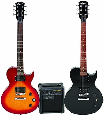 Kansas Full-size Electric Guitar - Complete 7-piece Pack (Black; Teen/Adult)