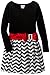 Youngland Little Girls' Chevron Print Velvet Dress
