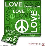 Sony PS3 Slim Skin - Love and Peace Green