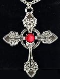 Nordic Gothic Cross Necklace Rockabilly Vampire Red New