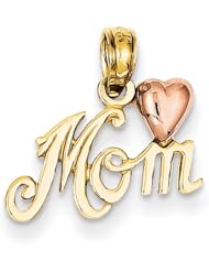 14kt Two-Tone Mom Charm - K1427
