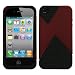 Dual Protector Cover Case Titanium Red and Black Diamond Veins For Apple iPhone 4