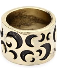 Low Luv by Erin Wasson Gold-Tone Cigar Band with Antiqued Engraving Ring
