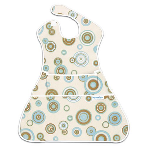 Bumkins Waterproof SuperSized SuperBib - Blue/Chocolate Circles