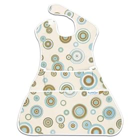 Bumkins Waterproof SuperSized SuperBib - Blue/Chocolate Circles