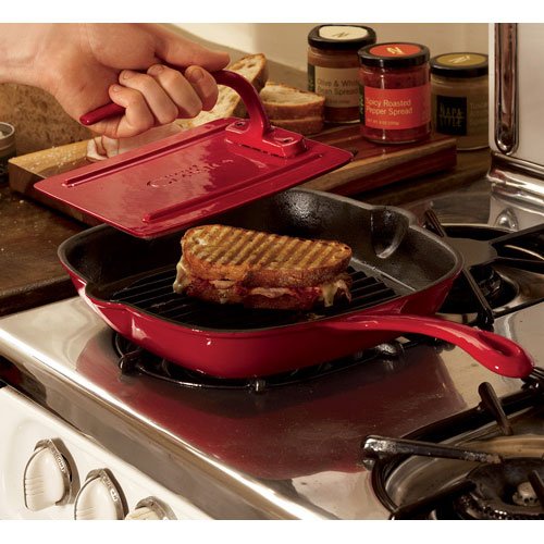 Stovetop Panini Grill Set - Red