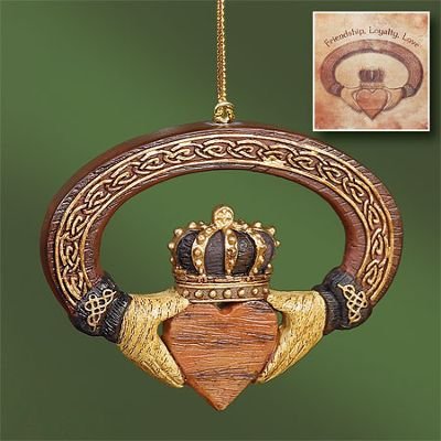 Beautiful Boxed CLADDAGH Christmas ORNAMENT with Card/IRISH/IRELAND GIFT Keepsake