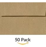 A7 Invitation Envelopes w/Peel & Press (5 1/4 x 7 1/4) - 100% Recycled - Grocery Bag Brown (50 Qty.)