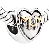 I Love Mom Heart Bead Fits Pandora Charm Bracelet