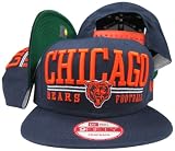 Chicago Bears Solid Navy Two Bar Block Plastic Snapback Adjustable Plastic Snap Back Hat / Cap